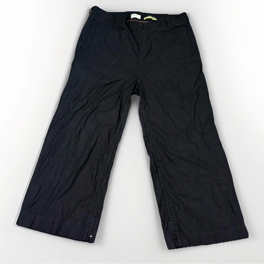 Maeve by Anthropologie The Colette Black Wide Leg Cropped Cargo Pants Women's 18